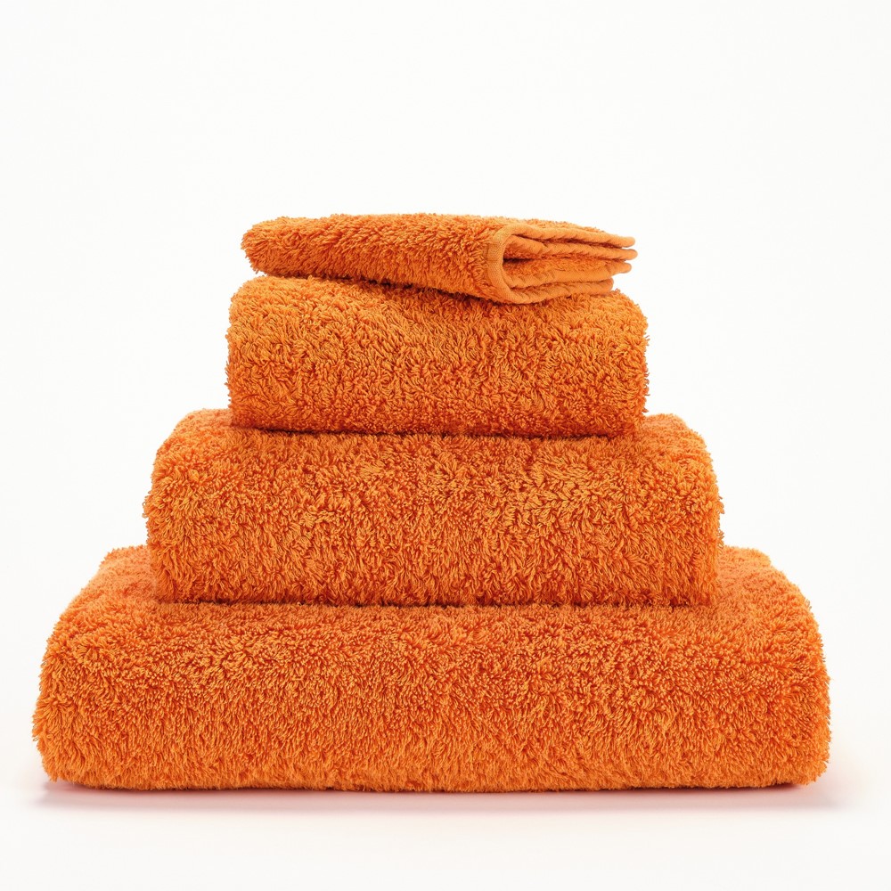 Super Pile Plain Bathroom Towels by Designer Abyss & Habidecor 614 in Tangerine